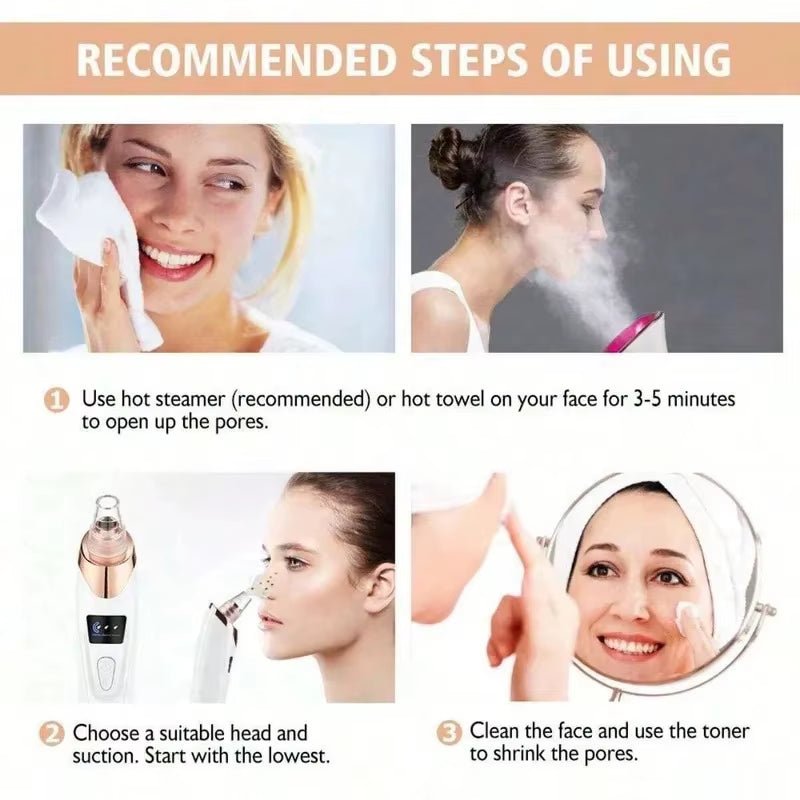 Electric Pore Cleaner & Blackhead Remover – Deep Cleansing Facial Vacuum Tool - Bare Radiance Skin and Beauty