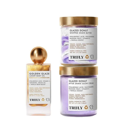 Golden Glaze Body Oil & Shaving Goodies Bundle - Bare Radiance Skin and Beauty