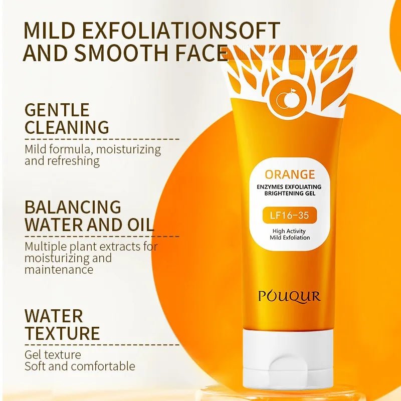 Orange Facial Exfoliating Gel – Deep Moisturizing & Gentle Pore Cleansing Scrub - Bare Radiance Skin and Beauty