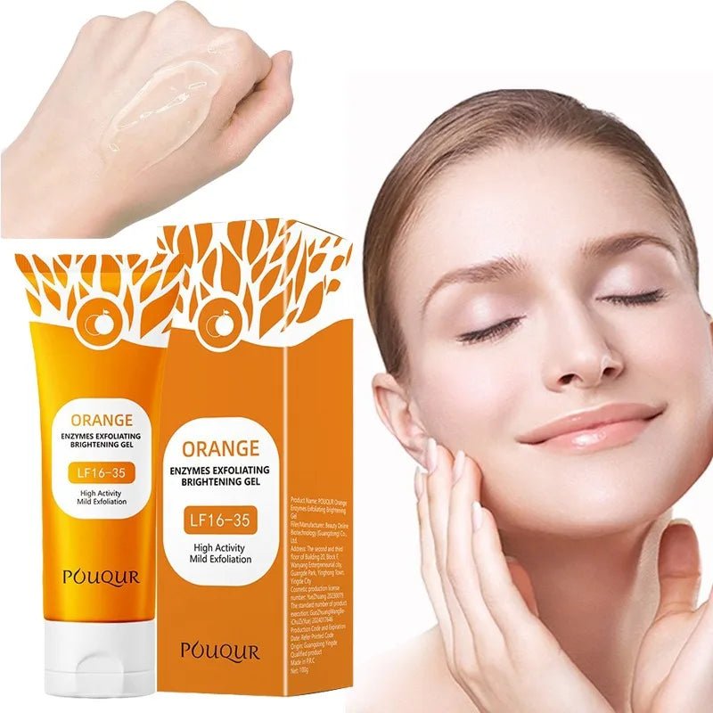Orange Facial Exfoliating Gel – Deep Moisturizing & Gentle Pore Cleansing Scrub - Bare Radiance Skin and Beauty