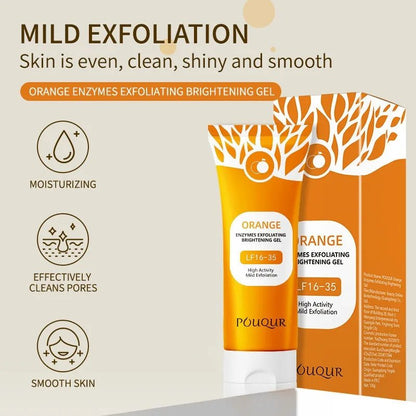 Orange Facial Exfoliating Gel – Deep Moisturizing & Gentle Pore Cleansing Scrub - Bare Radiance Skin and Beauty