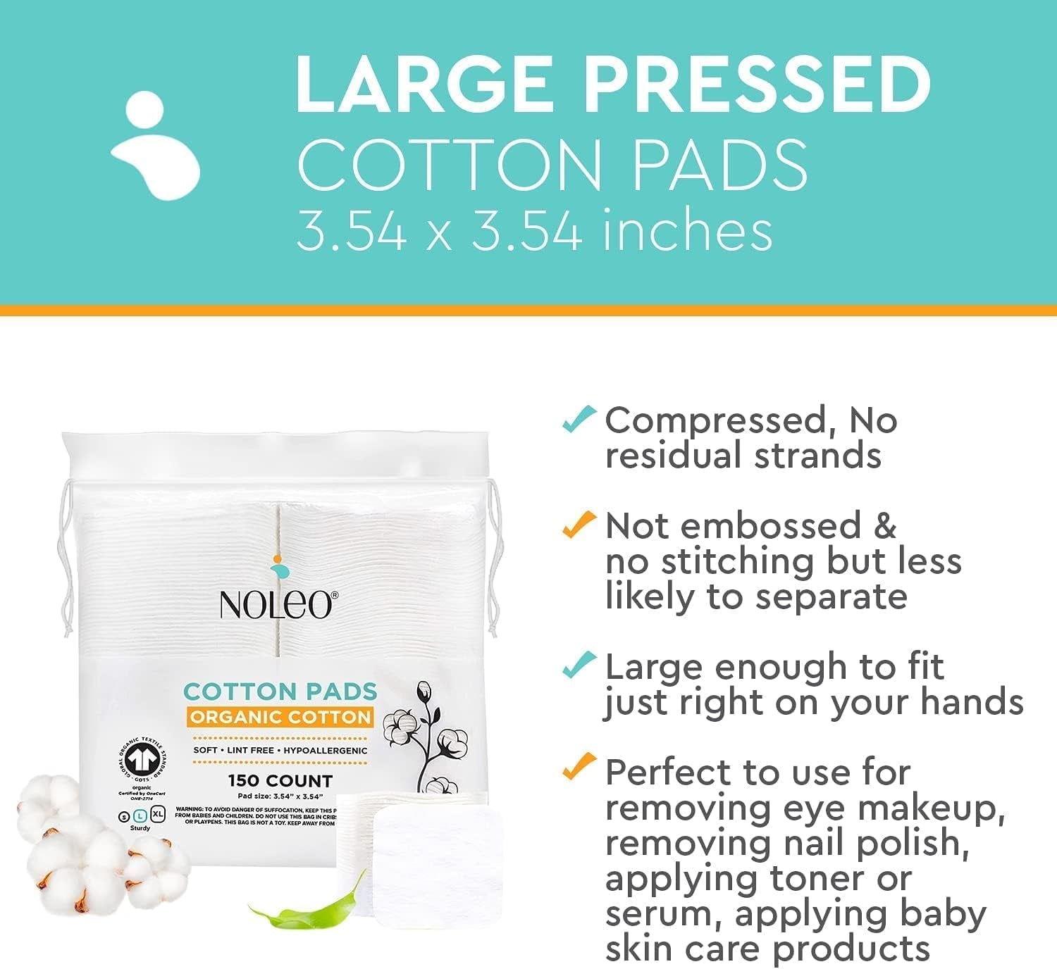 Organic Cotton Rounds & Pads - Bare Radiance Skin and Beauty