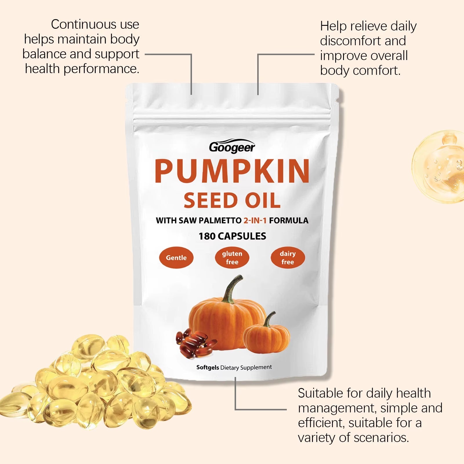 Pumpkin Seed Oil Soft Capsules - Bare Radiance Skin and Beauty